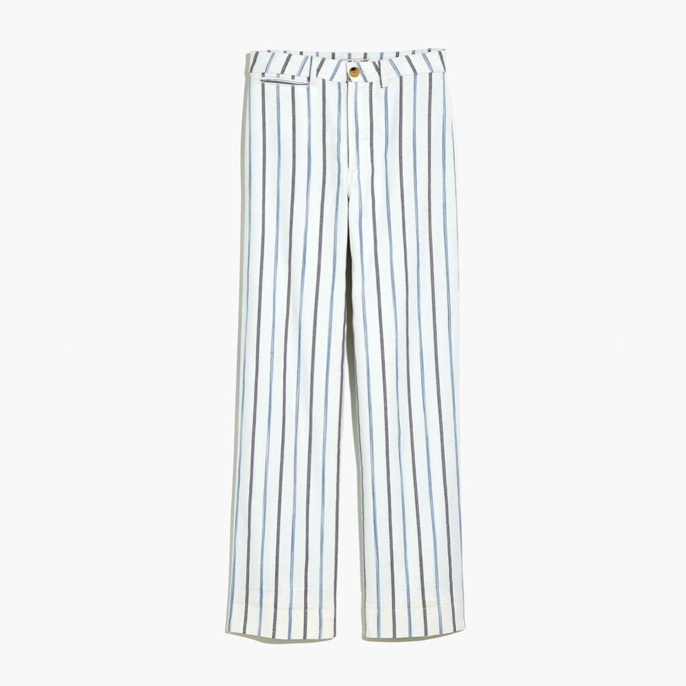 NWT Madewell Slim Emmett Wide-Leg Crop Pants in Montpellier Stripe Size 23